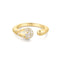 Gold Sparkling Sculptural Crossover Adjustable Ring